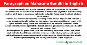 Mahatma Gandhi Paragraph in English